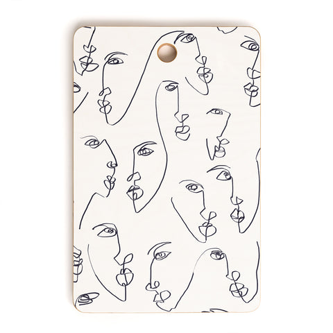 Jacqueline Maldonado Twin Flames Black and White Cutting Board Rectangle