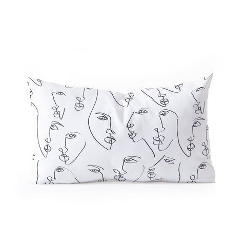 Jacqueline Maldonado Twin Flames Black and White Oblong Throw Pillow