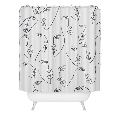 Jacqueline Maldonado Twin Flames Black and White Shower Curtain