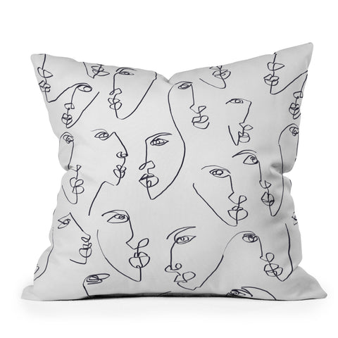 Jacqueline Maldonado Twin Flames Black and White Throw Pillow
