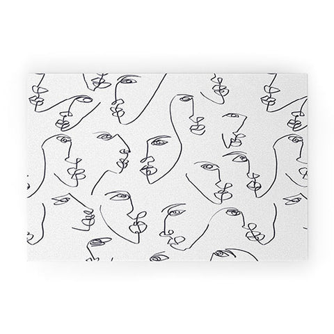 Jacqueline Maldonado Twin Flames Black and White Welcome Mat