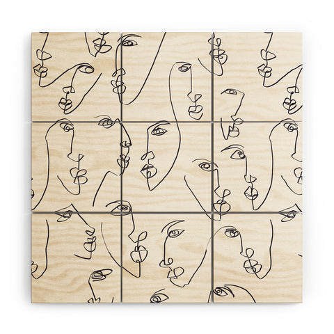 Jacqueline Maldonado Twin Flames Black and White Wood Wall Mural