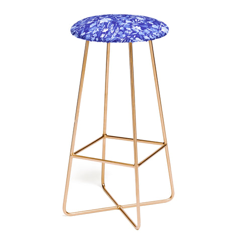 Jacqueline Maldonado Upside Floral Navy Blue Bar Stool