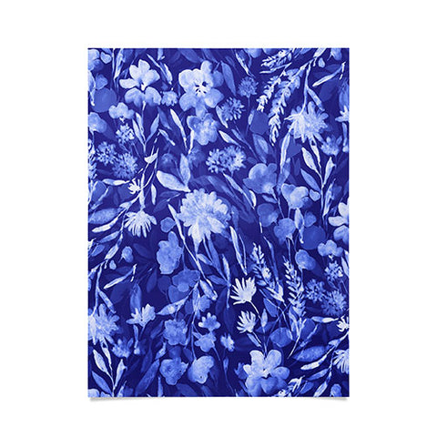 Jacqueline Maldonado Upside Floral Navy Blue Poster