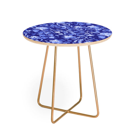 Jacqueline Maldonado Upside Floral Navy Blue Round Side Table