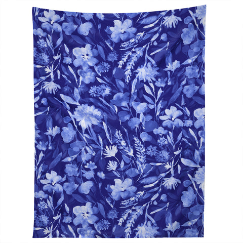 Jacqueline Maldonado Upside Floral Navy Blue Tapestry