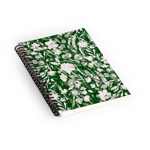 Jacqueline Maldonado Upside Floral Winter Green Spiral Notebook