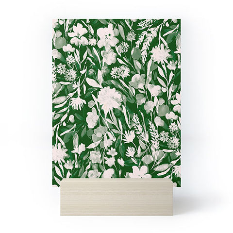 Jacqueline Maldonado Upside Floral Winter Green Mini Art Print