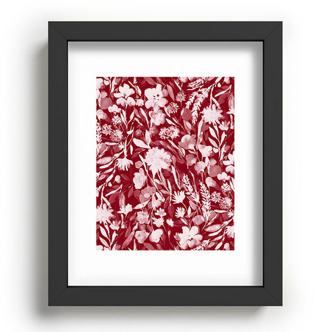 Jacqueline Maldonado Upside Floral Winter Red Recessed Framing Rectangle