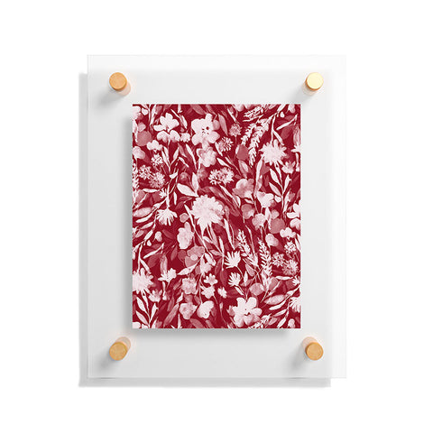 Jacqueline Maldonado Upside Floral Winter Red Floating Acrylic Print