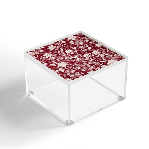 Jacqueline Maldonado Upside Floral Winter Red Acrylic Box