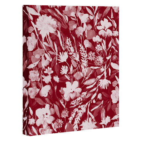 Jacqueline Maldonado Upside Floral Winter Red Art Canvas