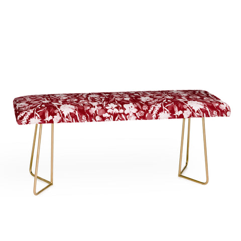 Jacqueline Maldonado Upside Floral Winter Red Bench
