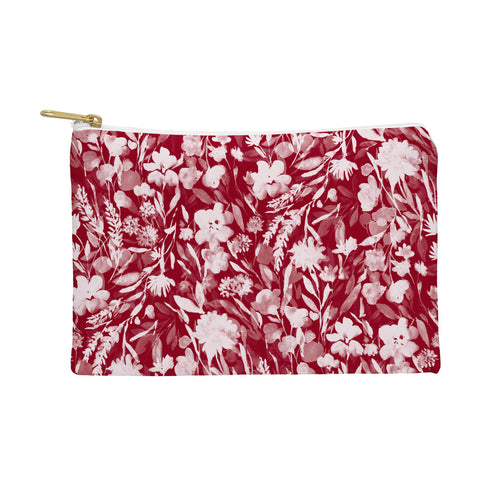 Jacqueline Maldonado Upside Floral Winter Red Pouch