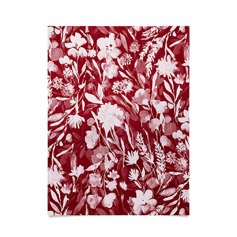 Jacqueline Maldonado Upside Floral Winter Red Poster