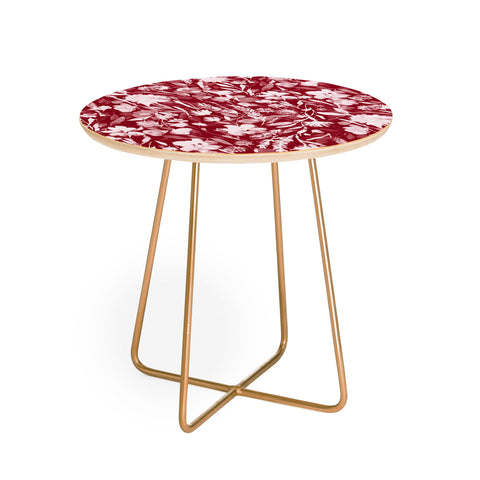 Jacqueline Maldonado Upside Floral Winter Red Round Side Table