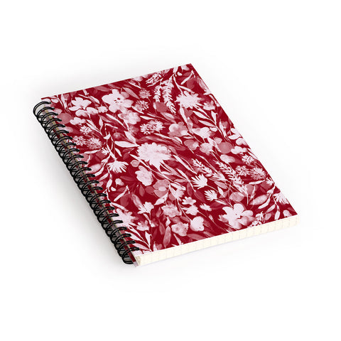 Jacqueline Maldonado Upside Floral Winter Red Spiral Notebook