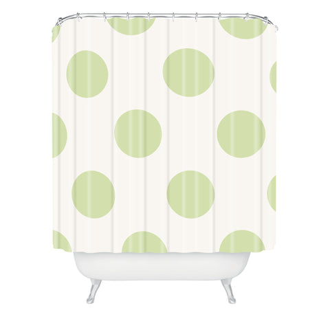 Jacqueline Maldonado Vintage Dot Pale Green Shower Curtain