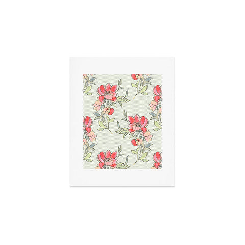 Jacqueline Maldonado Vintage Floral Green Dot Art Print