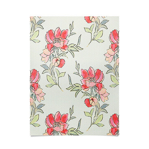 Jacqueline Maldonado Vintage Floral Green Dot Poster