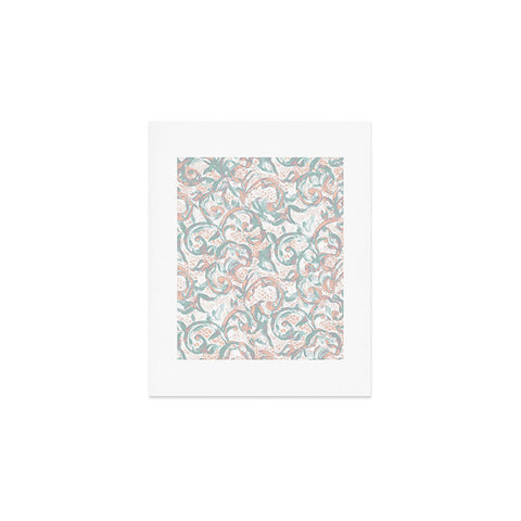 Jacqueline Maldonado Vintage Lace Watercolor Pale Peach Sage Art Print