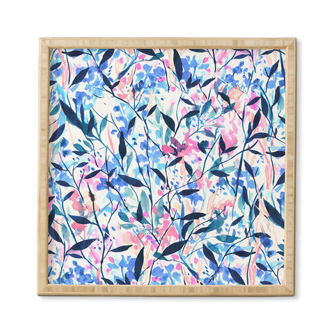 Jacqueline Maldonado Wandering Wildflowers Blue Framed Wall Art