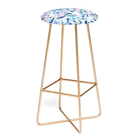 Jacqueline Maldonado Wandering Wildflowers Blue Bar Stool