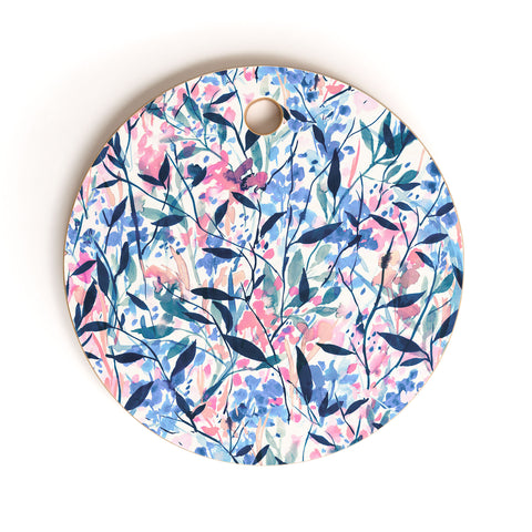 Jacqueline Maldonado Wandering Wildflowers Blue Cutting Board Round
