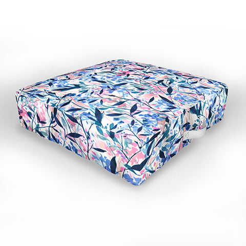 Jacqueline Maldonado Wandering Wildflowers Blue Outdoor Floor Cushion