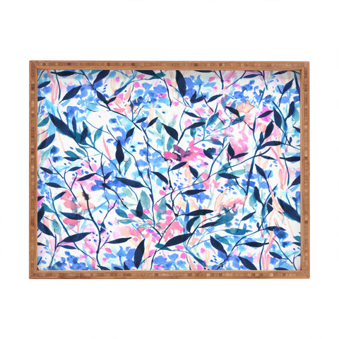 Jacqueline Maldonado Wandering Wildflowers Blue Rectangular Tray