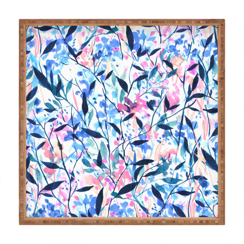 Jacqueline Maldonado Wandering Wildflowers Blue Square Tray