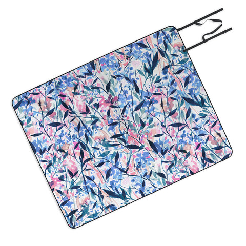 Jacqueline Maldonado Wandering Wildflowers Blue Picnic Blanket