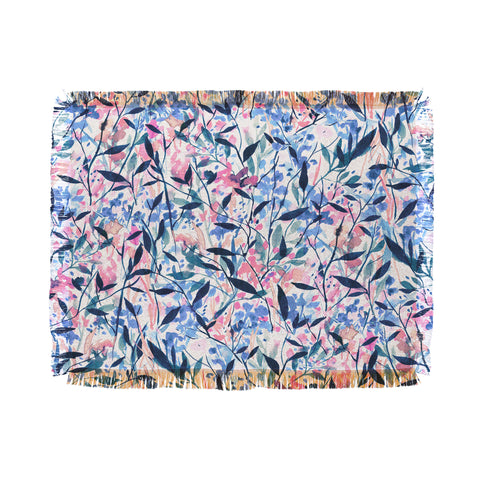 Jacqueline Maldonado Wandering Wildflowers Blue Throw Blanket