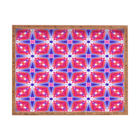 Jacqueline Maldonado Watercolor Geometry Mod Pink Rectangular Tray