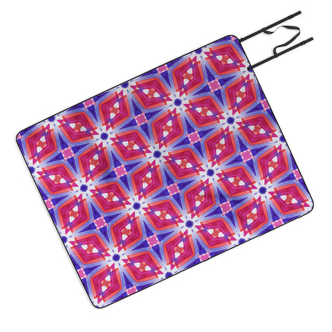 Jacqueline Maldonado Watercolor Geometry Mod Pink Picnic Blanket
