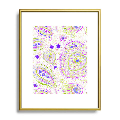 Jacqueline Maldonado Watercolor Paisley Purple Metal Framed Art Print