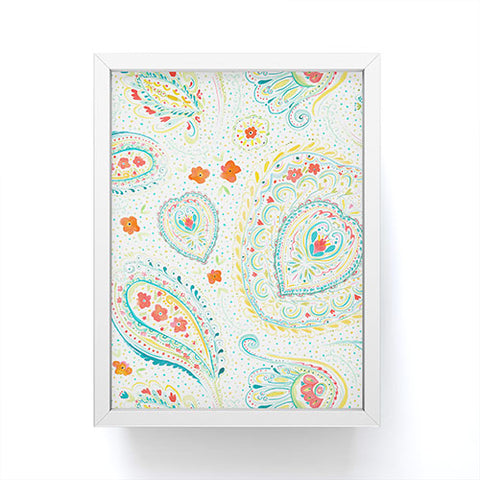 Jacqueline Maldonado Watercolor Paisley Teal Framed Mini Art Print