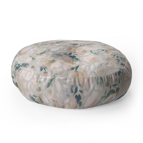 Jacqueline Maldonado Watercolor Papercut Gray Floor Pillow Round