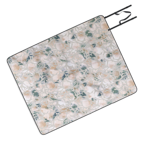 Jacqueline Maldonado Watercolor Papercut Gray Picnic Blanket