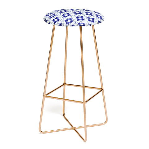 Jacqueline Maldonado Watercolor Shibori Blue Bar Stool