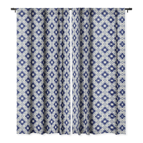 Jacqueline Maldonado Watercolor Shibori Blue Blackout Window Curtain