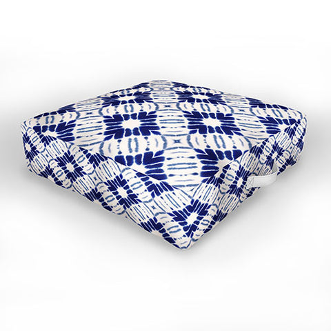Jacqueline Maldonado Watercolor Shibori Blue Outdoor Floor Cushion