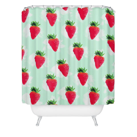 Jacqueline Maldonado Watercolor Strawberries Shower Curtain