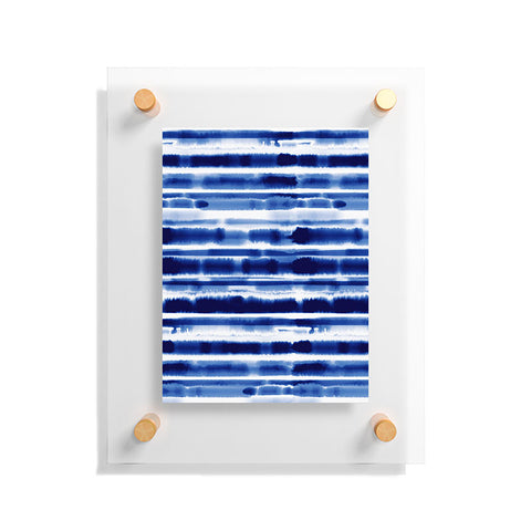 Jacqueline Maldonado Watercolor Stripes Cobalt Floating Acrylic Print