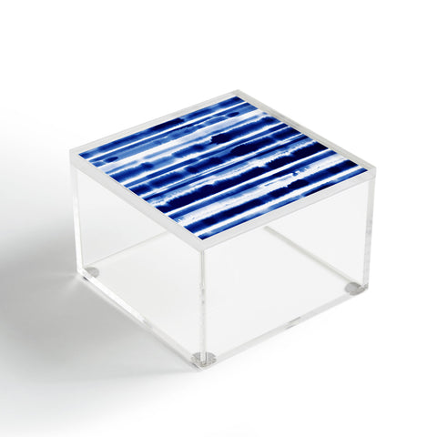 Jacqueline Maldonado Watercolor Stripes Cobalt Acrylic Box