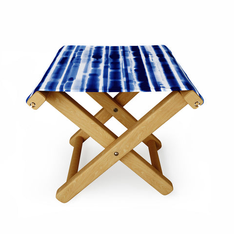 Jacqueline Maldonado Watercolor Stripes Cobalt Folding Stool