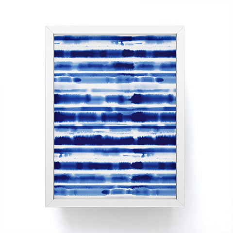 Jacqueline Maldonado Watercolor Stripes Cobalt Framed Mini Art Print