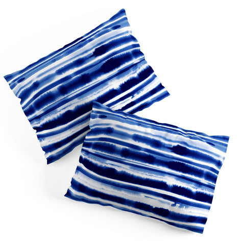 Jacqueline Maldonado Watercolor Stripes Cobalt Pillow Shams