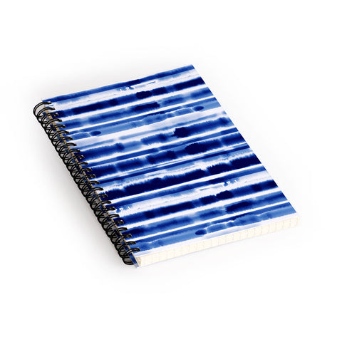 Jacqueline Maldonado Watercolor Stripes Cobalt Spiral Notebook