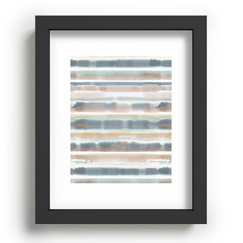 Jacqueline Maldonado Watercolor Stripes Earthy Recessed Framing Rectangle